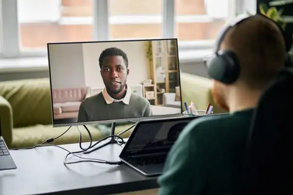 Man attending online mediation  Kingston upon Thames MIAMS session